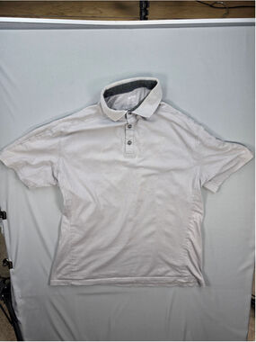 Men's Kuhl Polo Shirt XL Beige Grey